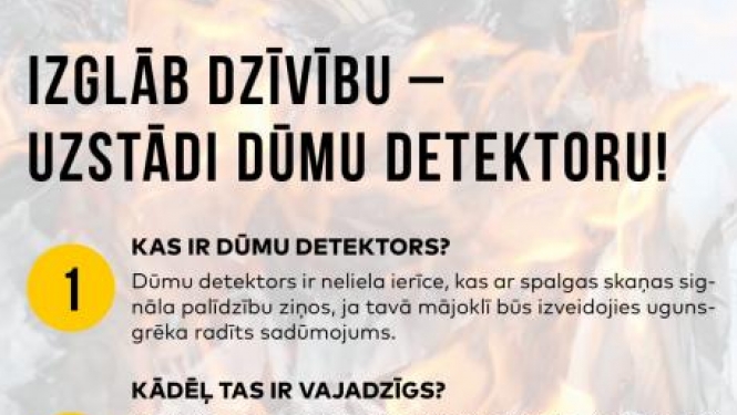 Izglāb dzīvību - uzstādi dūmu detektoru