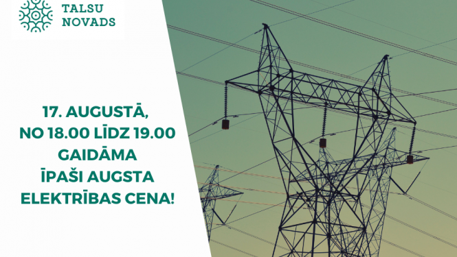 Šodien no plkst. 18.00 līdz 19.00 gaidāma īpaši augsta elektrības cena – 4.00 €/kWh informē Elektrum.