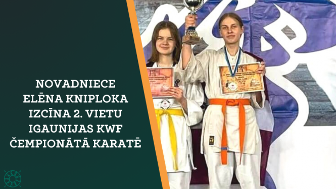 Novadniece Elēna Kniploka izcīna 2. vietu Igaunijas KWT čempionātā karatē