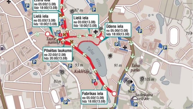 Satiksmes ierobežojumi Dižmāras gadatirgus laikā 13. augustā