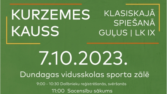 Kurzemes kauss 2023. Sacensības klasiskajā spiešanā guļus