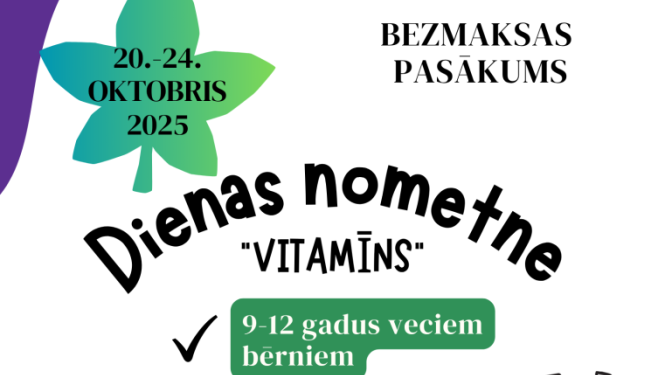 Dienas nometnes bērniem afiša