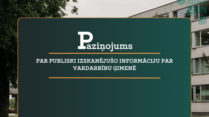 Paziņojums par publiski izskanējušo informāciju par vardarbību ģimenē