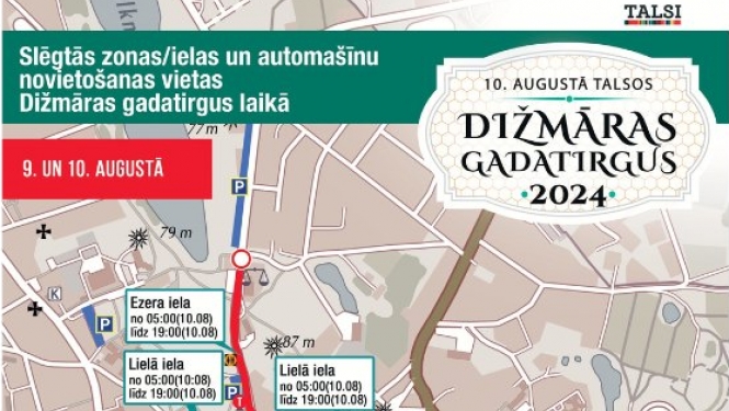 Satiksmes ierobežojumi Dižmāras gadatirgus laikā 2924