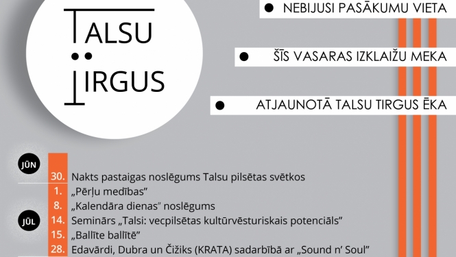 Talsu tirgus vasaras pasākumu saraksts