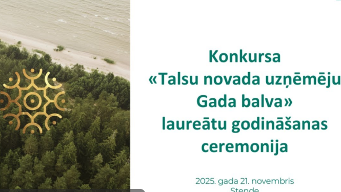 Konkursa „Talsu novada uzņēmēju Gada balva 2025” tiešraide 