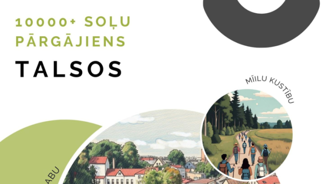 10000+ soļu pārgājiena Talsos afiša