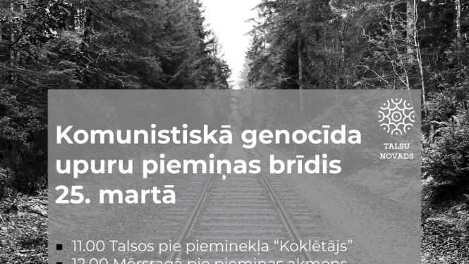 Komunistiskā genocīda upuru piemiņas dienas pasākumi Talsu novadā
