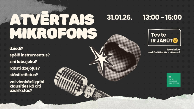 Pasākuma Atvērtais mikrofons afiša