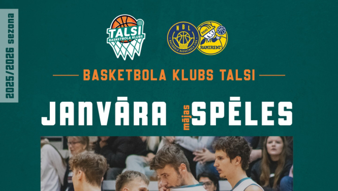 BK Talsi mājas spēles janvārī afiša