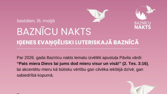 Baznīcu nakts Iģenes evanģēlisko luterāniskajā baznīcā