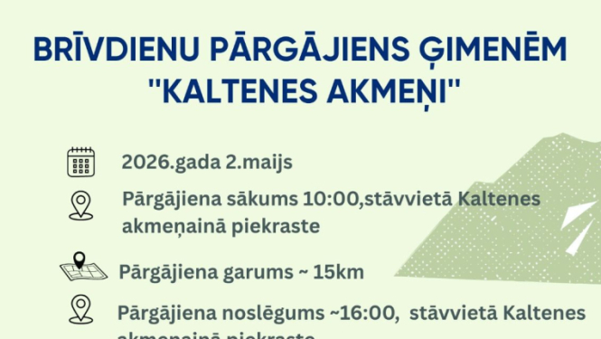 Brīvdienu pārgājiena ģimenēm „Kaltenes akmeņi” afiša