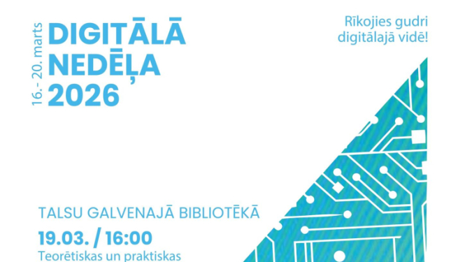 Nodarbības datorpratībā Talsu Galvenajā bibliotēkā afiša