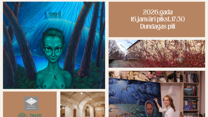 Izstādes Zaļās Jumpravas atgriešanās Dundagā atklāšanas afiša