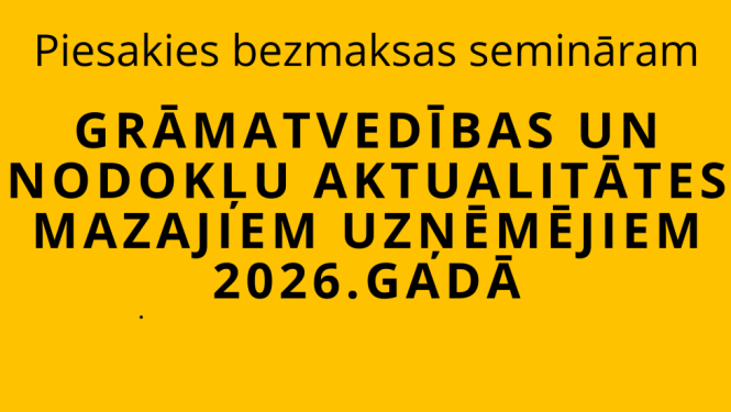 Biedrība „Talsu partnerība” aicina uz bezmaksas semināru par nodokļu aktualitātēm 2026. gadā