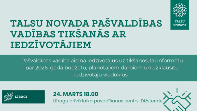 Talsu novada pašvaldības vadības tikšanās ar iedzīvotājiem grafiks