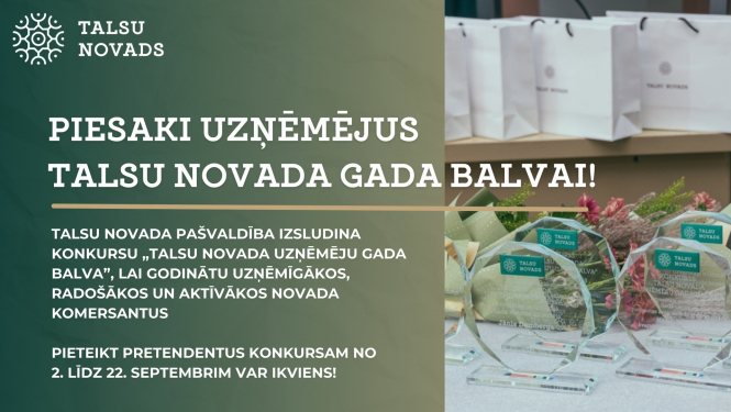 Talsu novada uzņēmēju Gada balva 2025