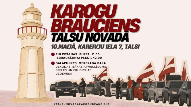 Karogu brauciena Talsu novadā afiša