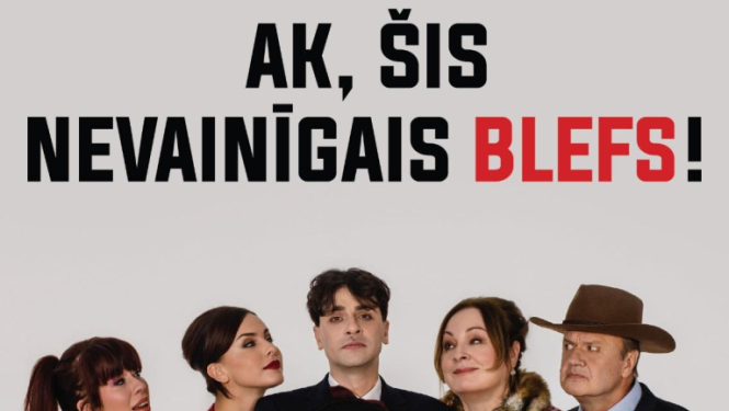 Komēdijas Ak šis nevainīgais blefs afiša