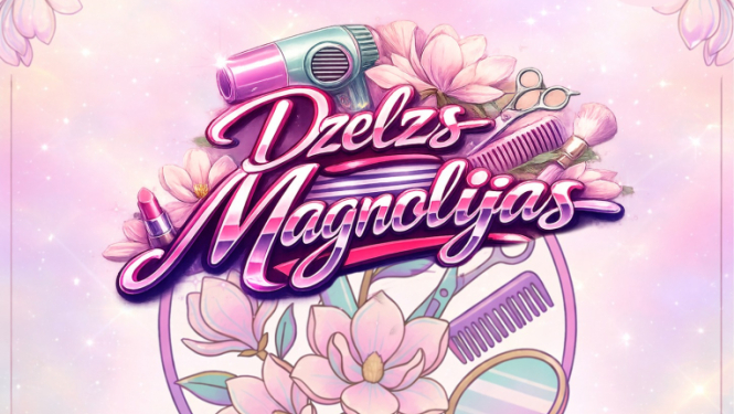 Teātra izrādes afiša. Dzelzs magnolijas