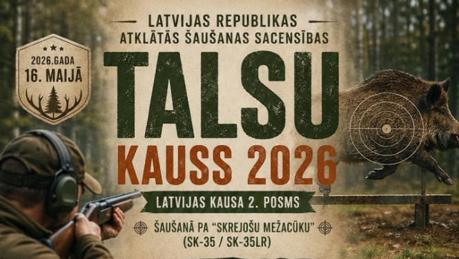 LR atklātās šaušanas sacensības Talsu kauss 2026 afiša