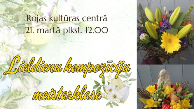 Lieldienu kompozīciju meistarklases Ienes pavasari savā mājā afiša