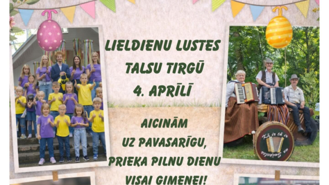 Lieldienu lustes Talsu tirgū afiša