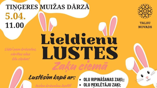 Lieldienu lustes Zaķu ciemā afiša