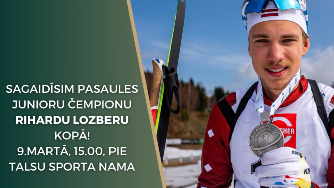 Biatlonists Rihards Lozbers ar medaļu