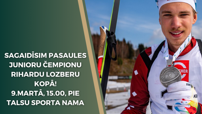 Biatlonists Rihards Lozbers ar medaļu