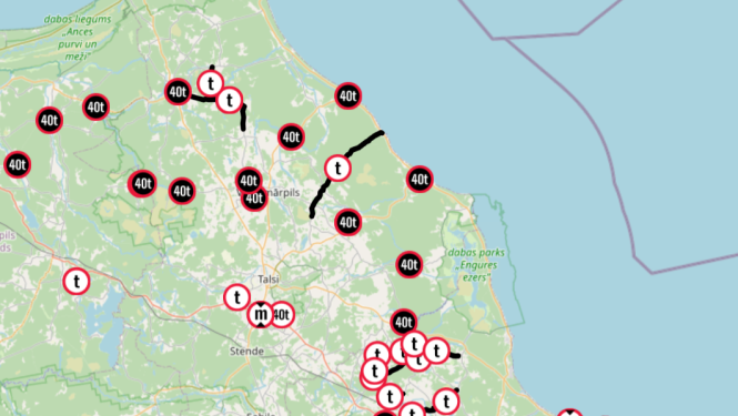 Masas ierobežojumu karte