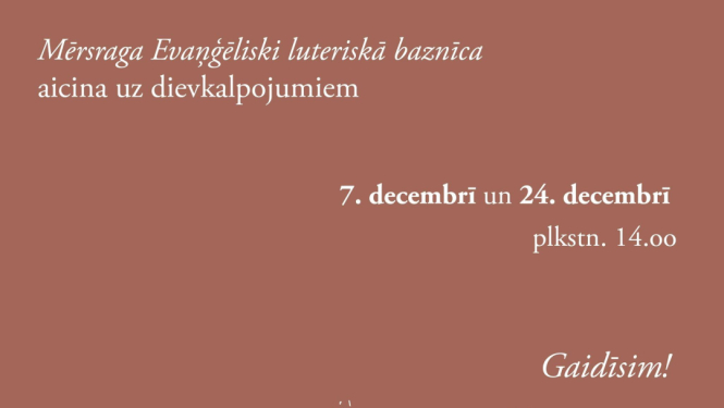 Mērsraga evanģēliski luteriskās baznīcas dievkalpojuma afiša