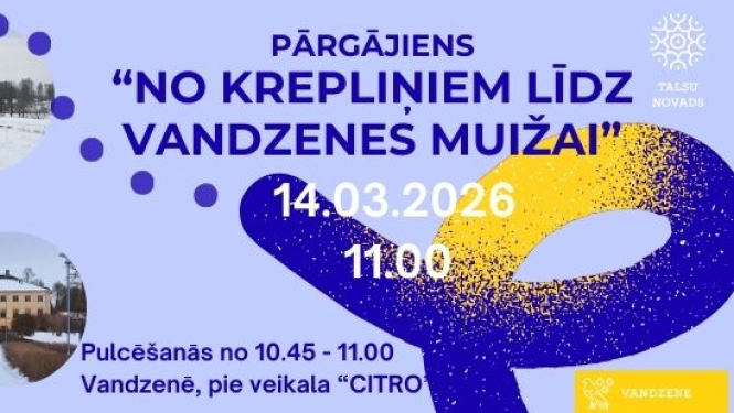 Pārgājiena no Krepliņiem līdz Vandzenes muižai afiša