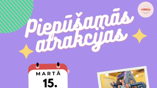 Piepūšamo atrakciju parka bērniem afiša