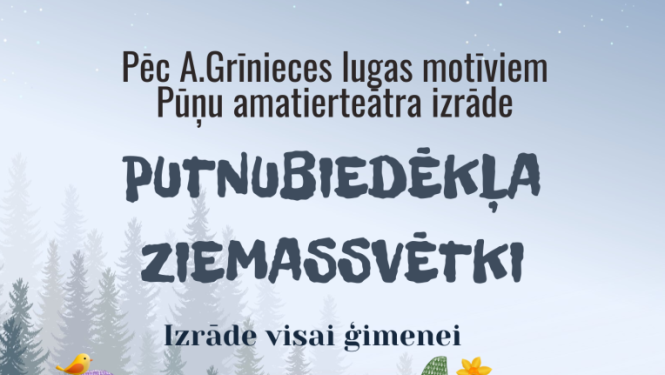 Teātra izrāde Putnubiedēkļa Ziemassvētki afiša