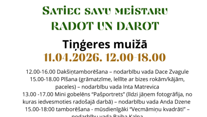 Satiec savu meistaru Tiņģerē afiša