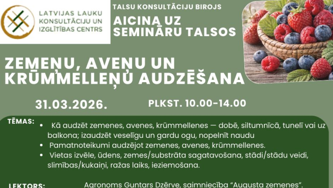 Semināra par ogu audzēšanu afiša