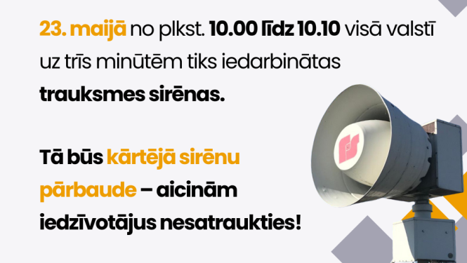Informācija par trauksmes sirēnu pārbaudi