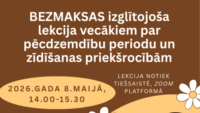 BEZMAKSAS izglītojošas nodarbības par zīdīšanas priekšrocībām afiša