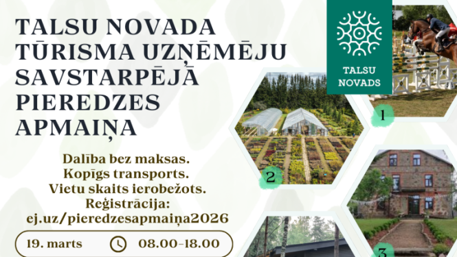 Talsu novada tūrisma jomas uzņēmēju savstarpējās pieredzes apmaiņas brauciens