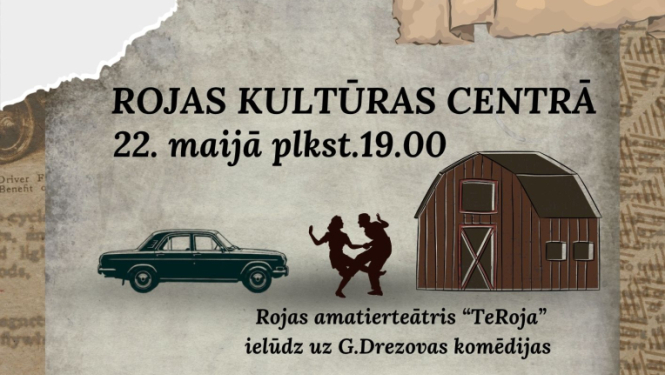 Teātra izrādes Kāzas Bazūnēs afiša