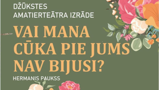 Teātra izrādes Vai mana cūka pie jums nav bijusi afiša