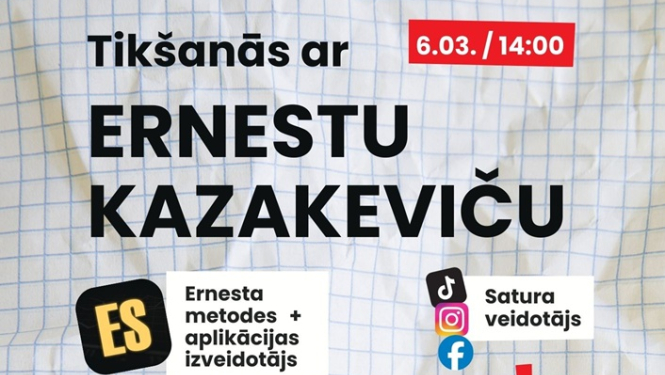 Tikšanās ar Ernestu Kazakeviču afiša