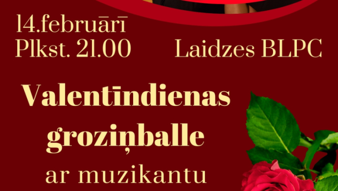 Valentīndienas groziņballes Laidzē afiša