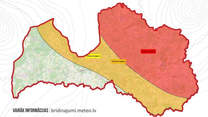 Brīdinājums par postošu negaisu – aicinām ievērot piesardzību arī Talsu novadā