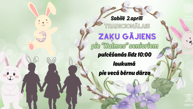 Zaķu gājiena pie Kalmes senioriem afiša