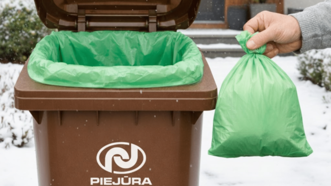 Iegādei pieejami bioloģiski noārdāmie atkritumu maisi