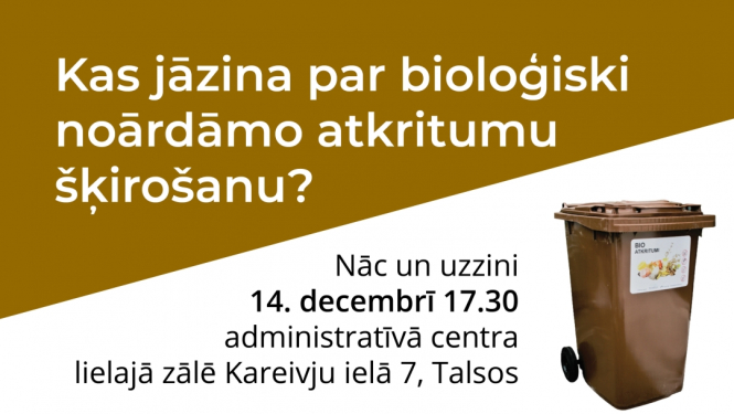 Tikšanās par bioloģisko atkritumu šķirošanu