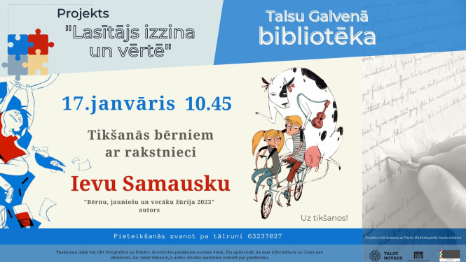 Iespēja tikties ar „Bērnu, jauniešu un vecāku žūrijas 2023” grāmatu autoriem
