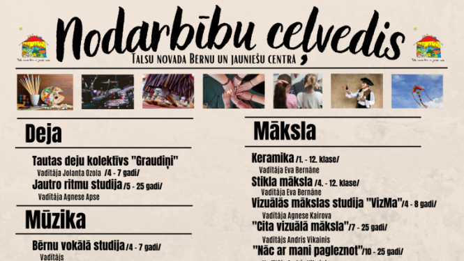 Talsu BJC nodarbību ceļvedis